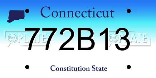 772B13 Connecticut License Plate