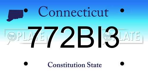 772BI3 Connecticut License Plate