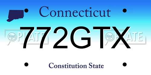 772GTX Connecticut License Plate