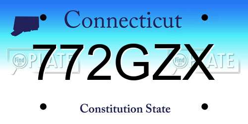 772GZX Connecticut License Plate