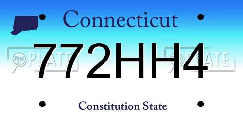 772HH4 Connecticut License Plate
