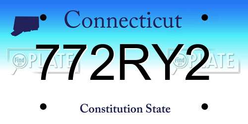 772RY2 Connecticut License Plate