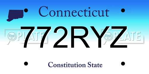 772RYZ Connecticut License Plate