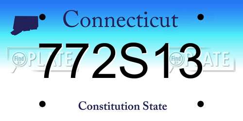 772S13 Connecticut License Plate