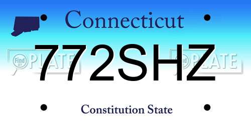 772SHZ Connecticut License Plate