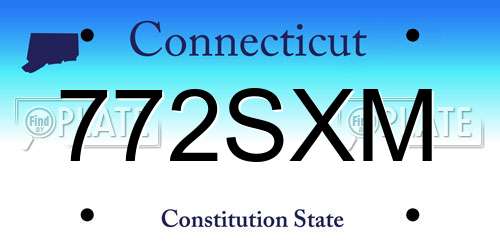 772SXM Connecticut License Plate