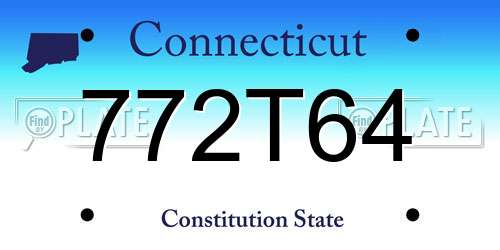 772T64 Connecticut License Plate