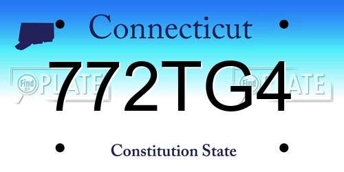 772TG4 Connecticut License Plate