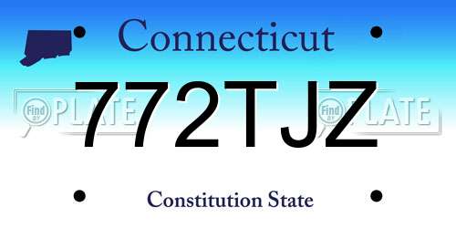 772TJZ Connecticut License Plate