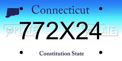 772X24 Connecticut License Plate