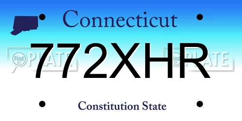 772XHR Connecticut License Plate