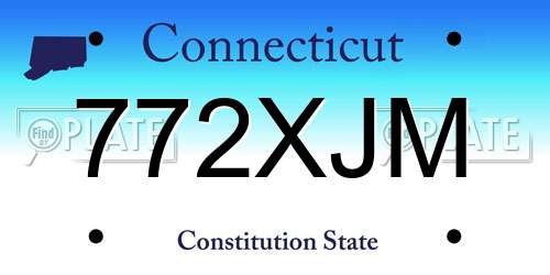 772XJM Connecticut License Plate