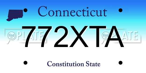 772XTA Connecticut License Plate