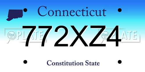 772XZ4 Connecticut License Plate