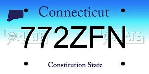 772ZFN Connecticut License Plate
