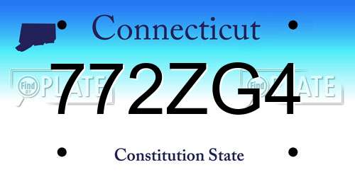 772ZG4 Connecticut License Plate