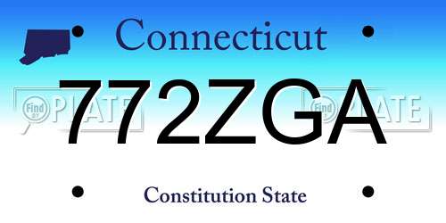 772ZGA Connecticut License Plate