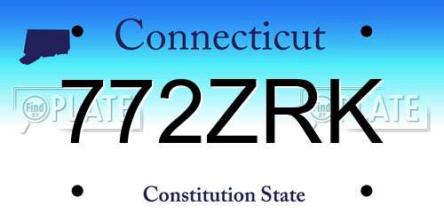 772ZRK Connecticut License Plate
