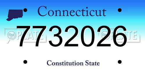 7732026 Connecticut License Plate