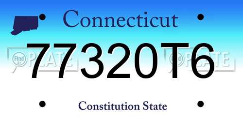 77320T6 Connecticut License Plate