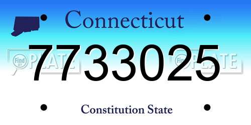 7733025 Connecticut License Plate
