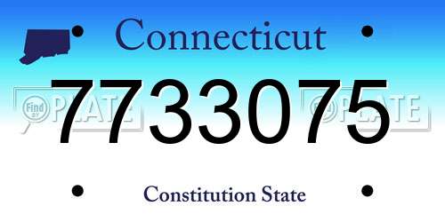 7733075 Connecticut License Plate