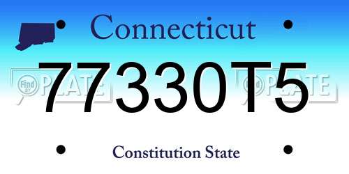 77330T5 Connecticut License Plate