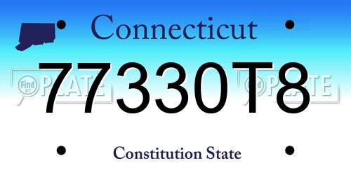 77330T8 Connecticut License Plate
