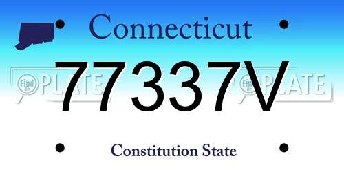 77337V Connecticut License Plate