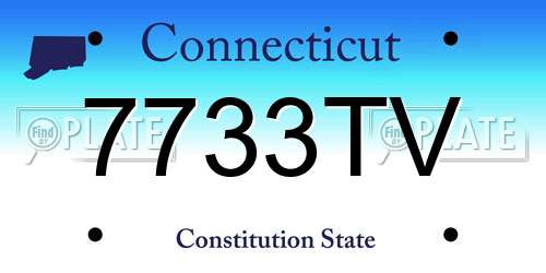 7733TV Connecticut License Plate