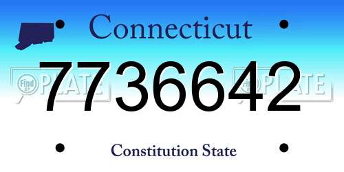 7736642 Connecticut License Plate