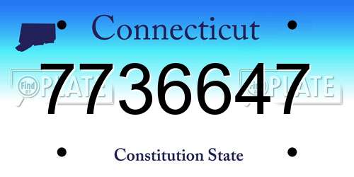 7736647 Connecticut License Plate