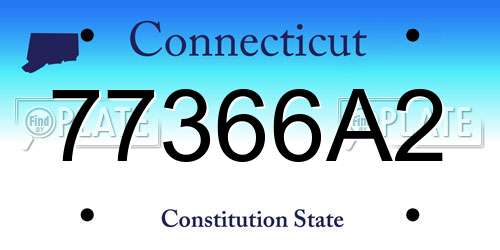 77366A2 Connecticut License Plate