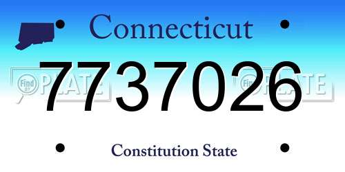 7737026 Connecticut License Plate