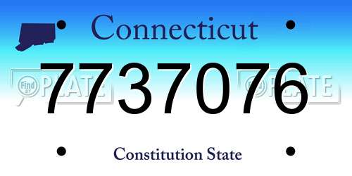 7737076 Connecticut License Plate