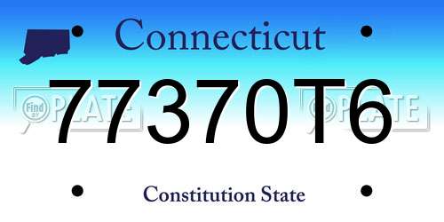 77370T6 Connecticut License Plate
