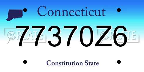 77370Z6 Connecticut License Plate