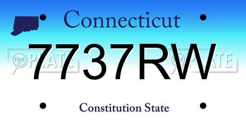 7737RW Connecticut License Plate