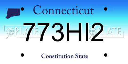 773HI2 Connecticut License Plate