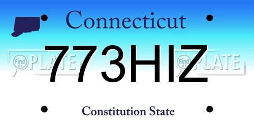 773HIZ Connecticut License Plate