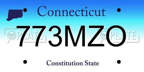 773MZO Connecticut License Plate