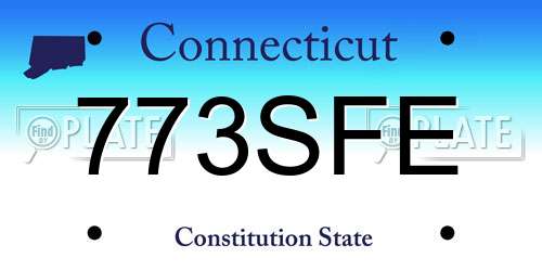 773SFE Connecticut License Plate