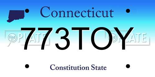 773TOY Connecticut License Plate