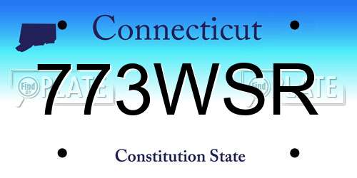 773WSR Connecticut License Plate
