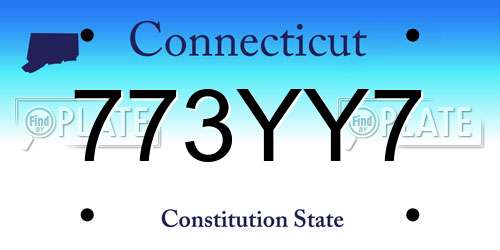 773YY7 Connecticut License Plate