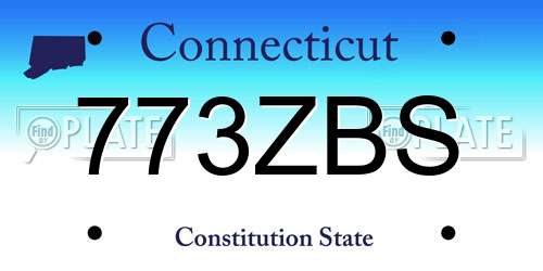 773ZBS Connecticut License Plate