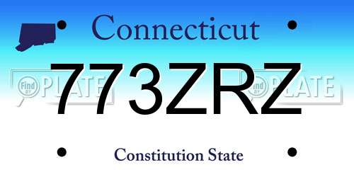 773ZRZ Connecticut License Plate