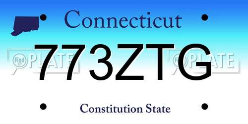 773ZTG Connecticut License Plate