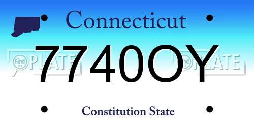 7740OY Connecticut License Plate