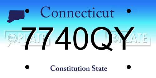 7740QY Connecticut License Plate